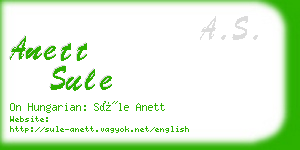 anett sule business card